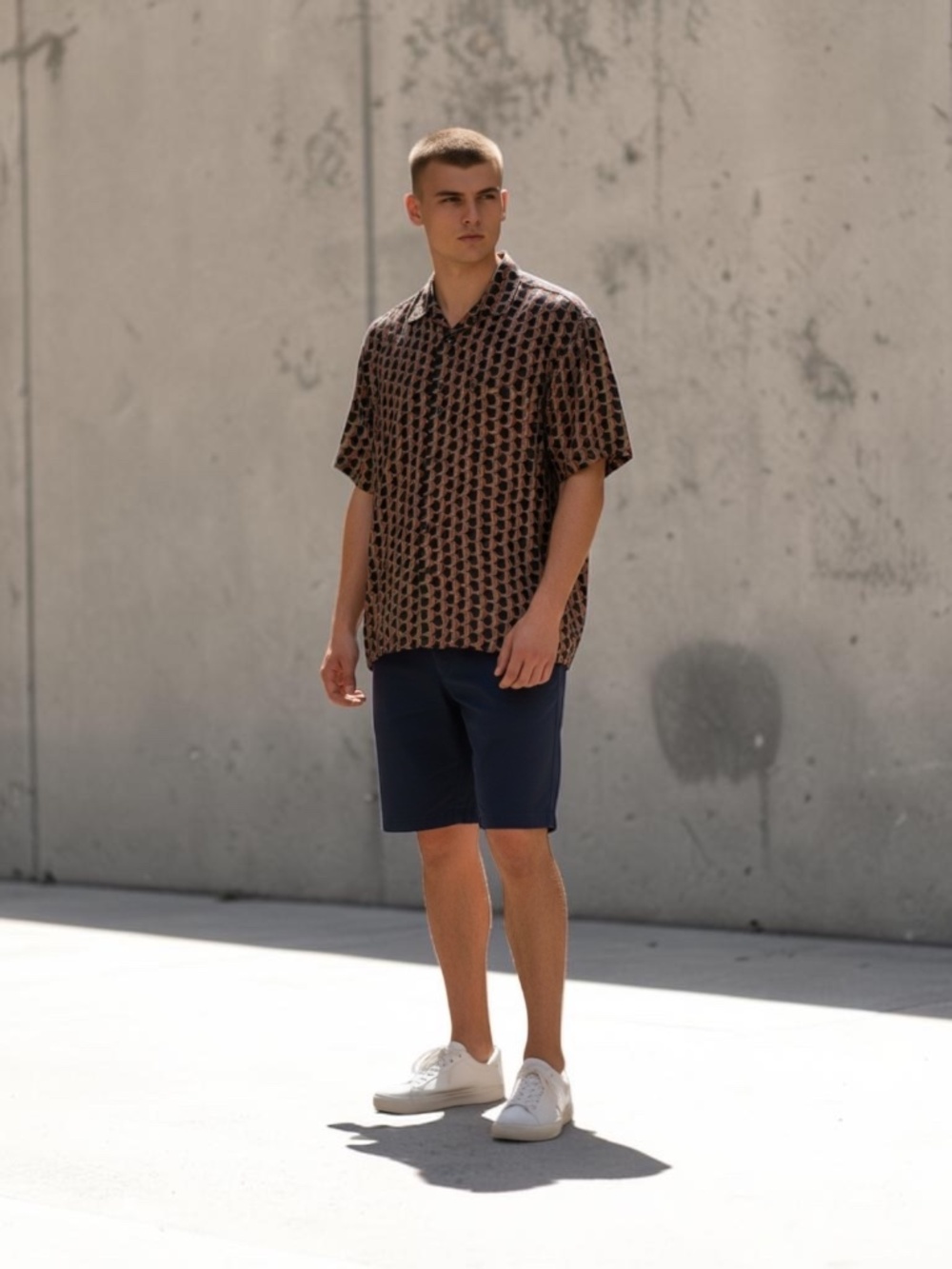 VINTAGE Thai Silk Print Button Down